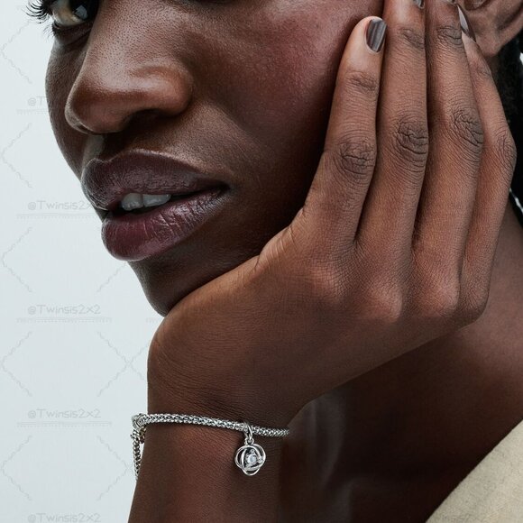 Pandora Clear Eternity Circle Dangle Charm - Picture 5 of 6